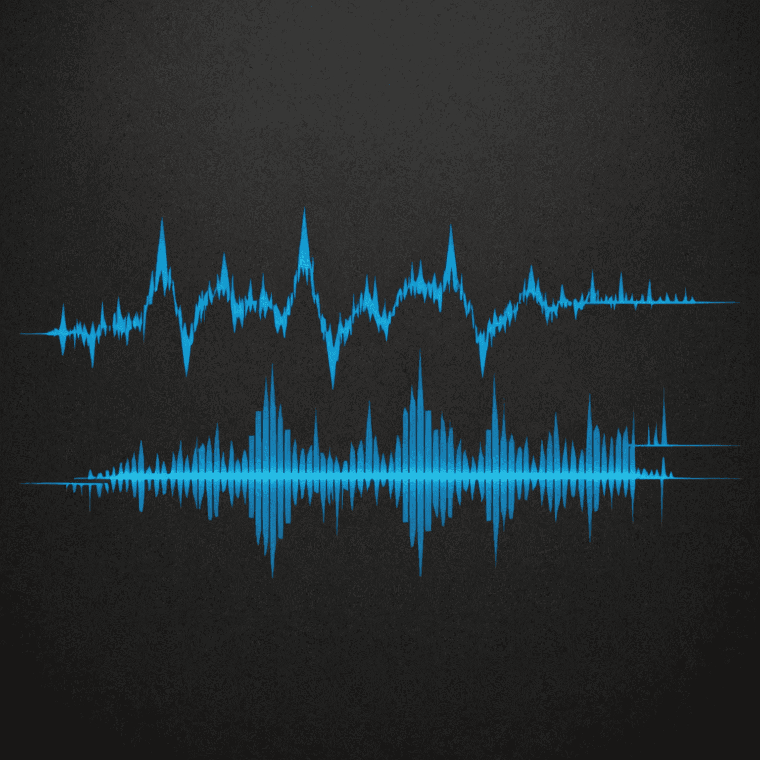 volaudacity logo - a stylized waveform in electric blue on a deep charcoal background