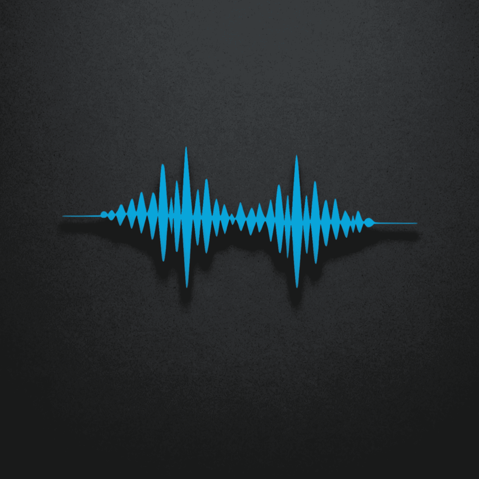 volaudacity logo - a stylized waveform in electric blue on a deep charcoal background