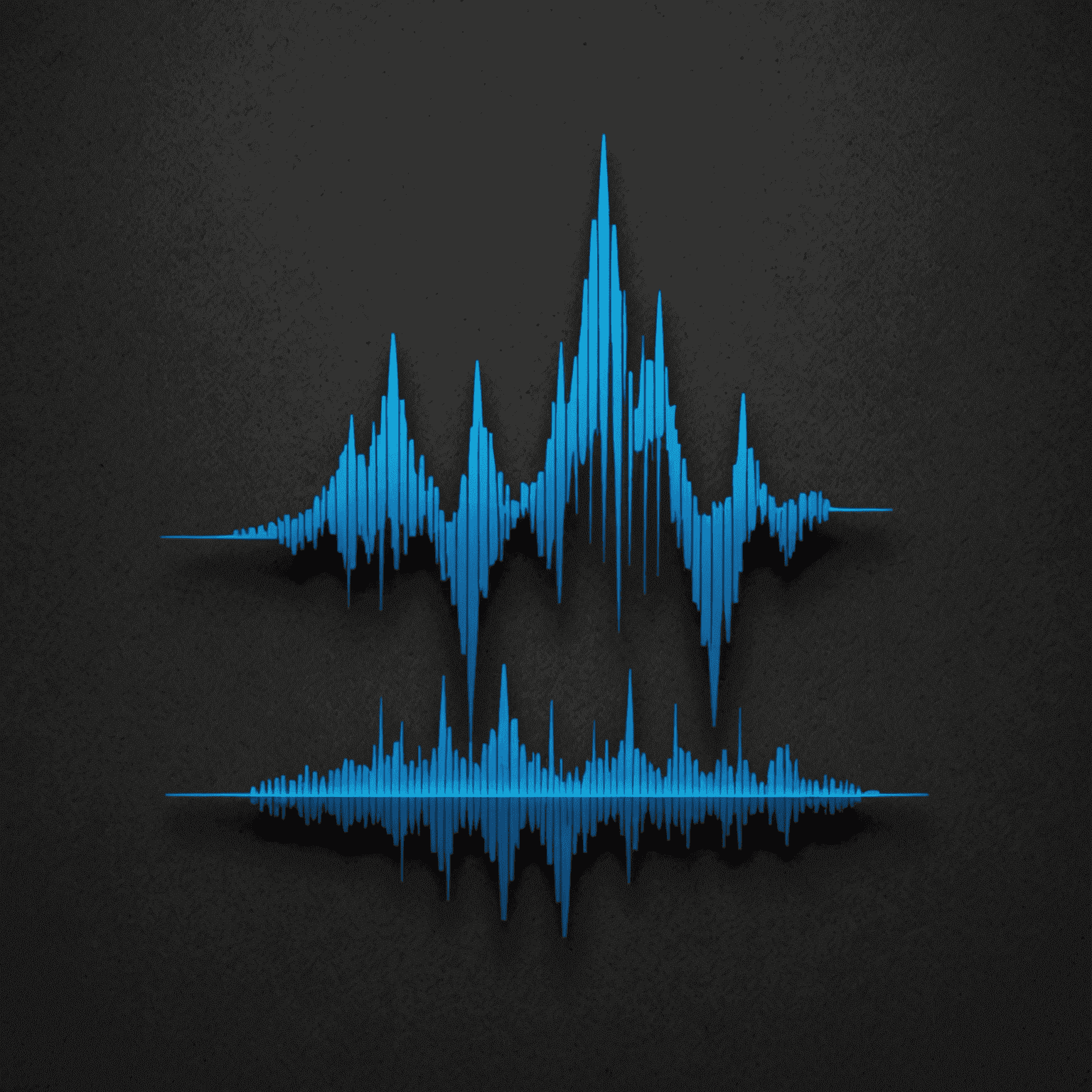 volaudacity logo - a stylized waveform in electric blue on a deep charcoal background
