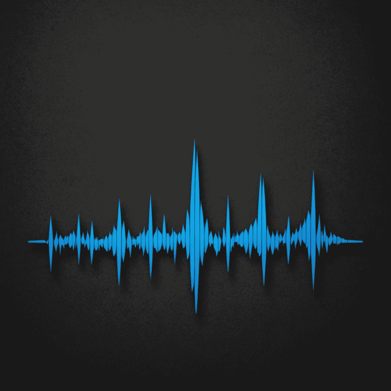 volaudacity logo - a stylized waveform in electric blue on a deep charcoal background