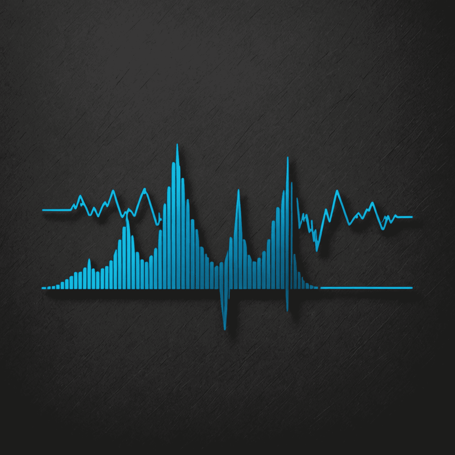 volaudacity logo - a stylized waveform in electric blue on a deep charcoal background