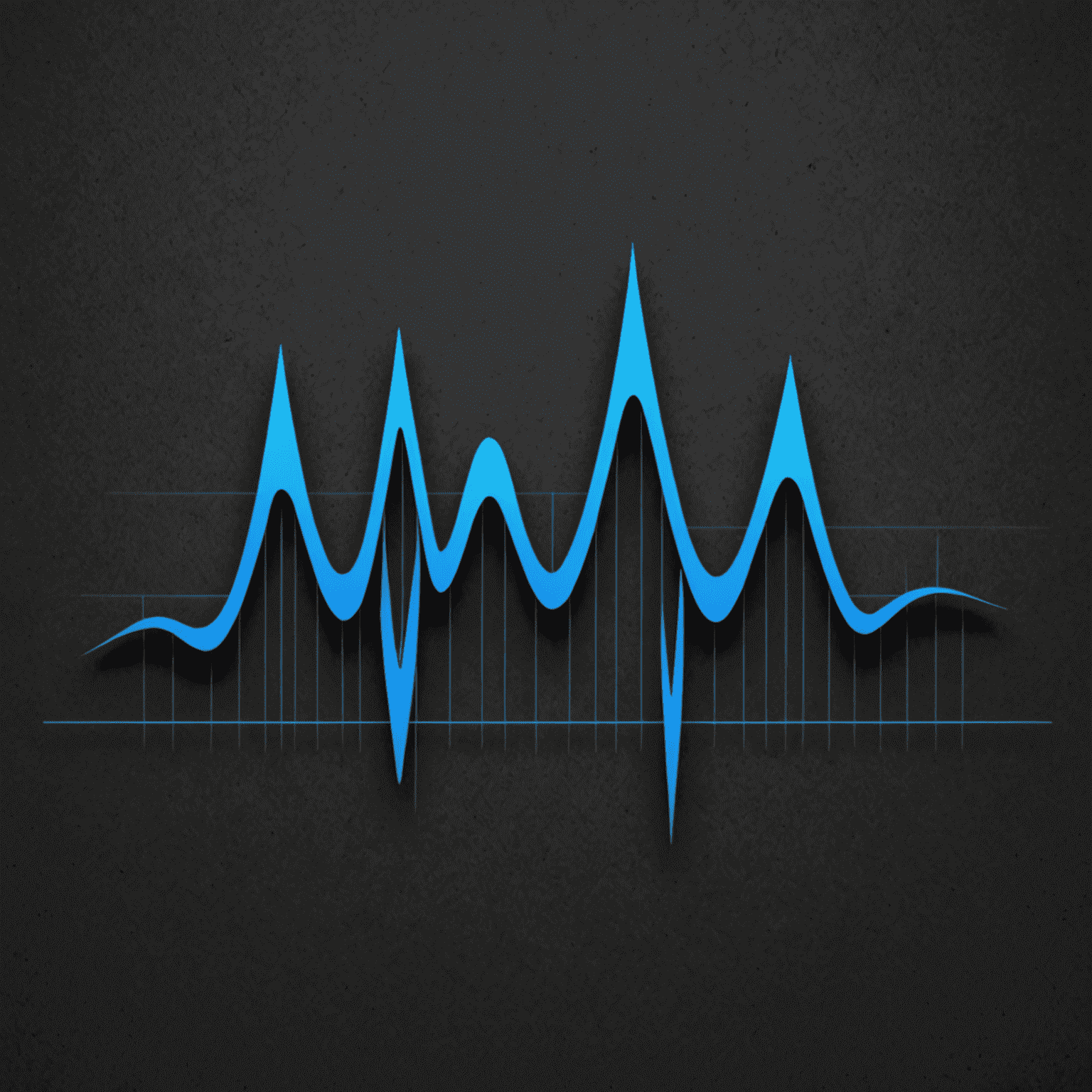 volaudacity logo - a stylized waveform in electric blue on a deep charcoal background