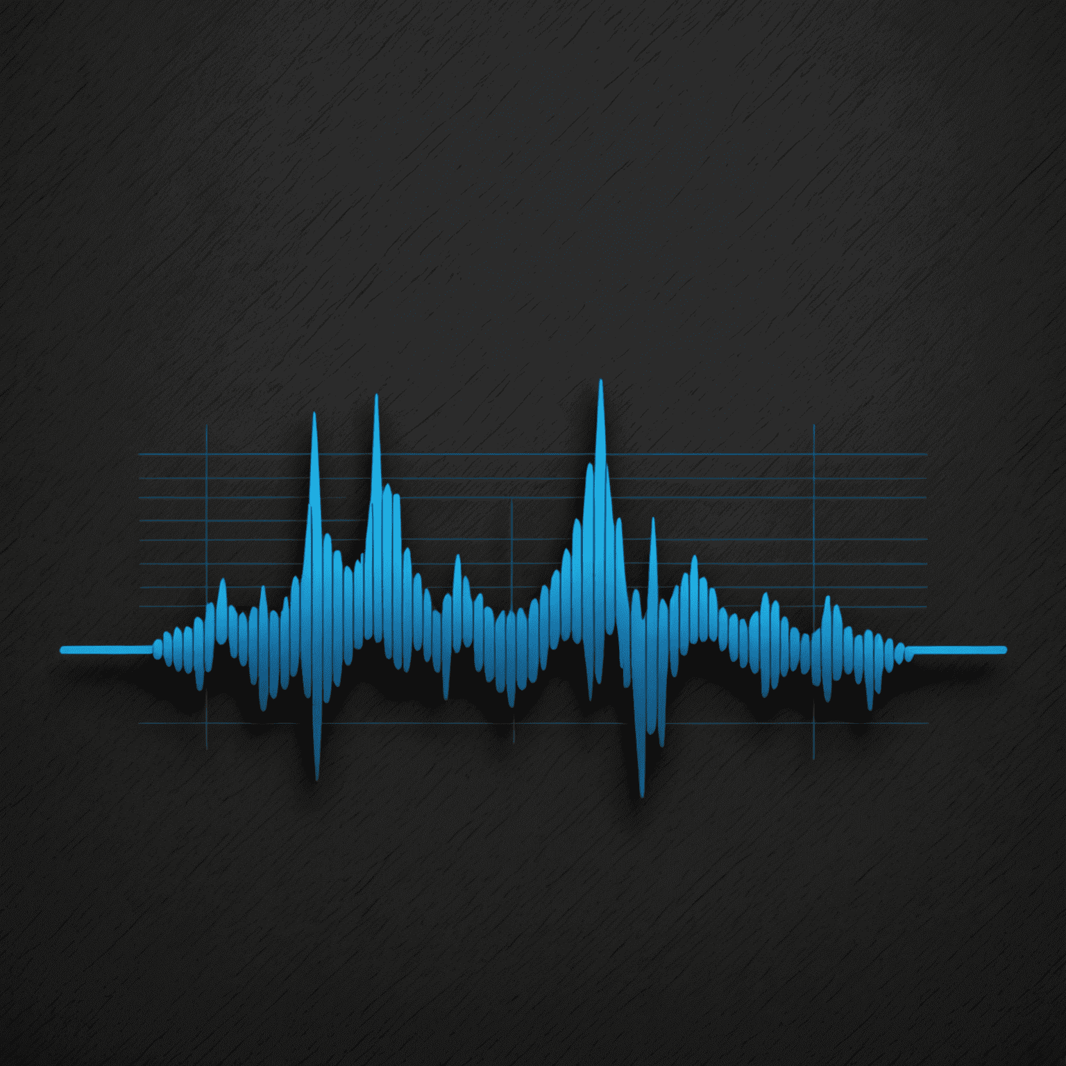 volaudacity logo - a stylized waveform in electric blue on a deep charcoal background
