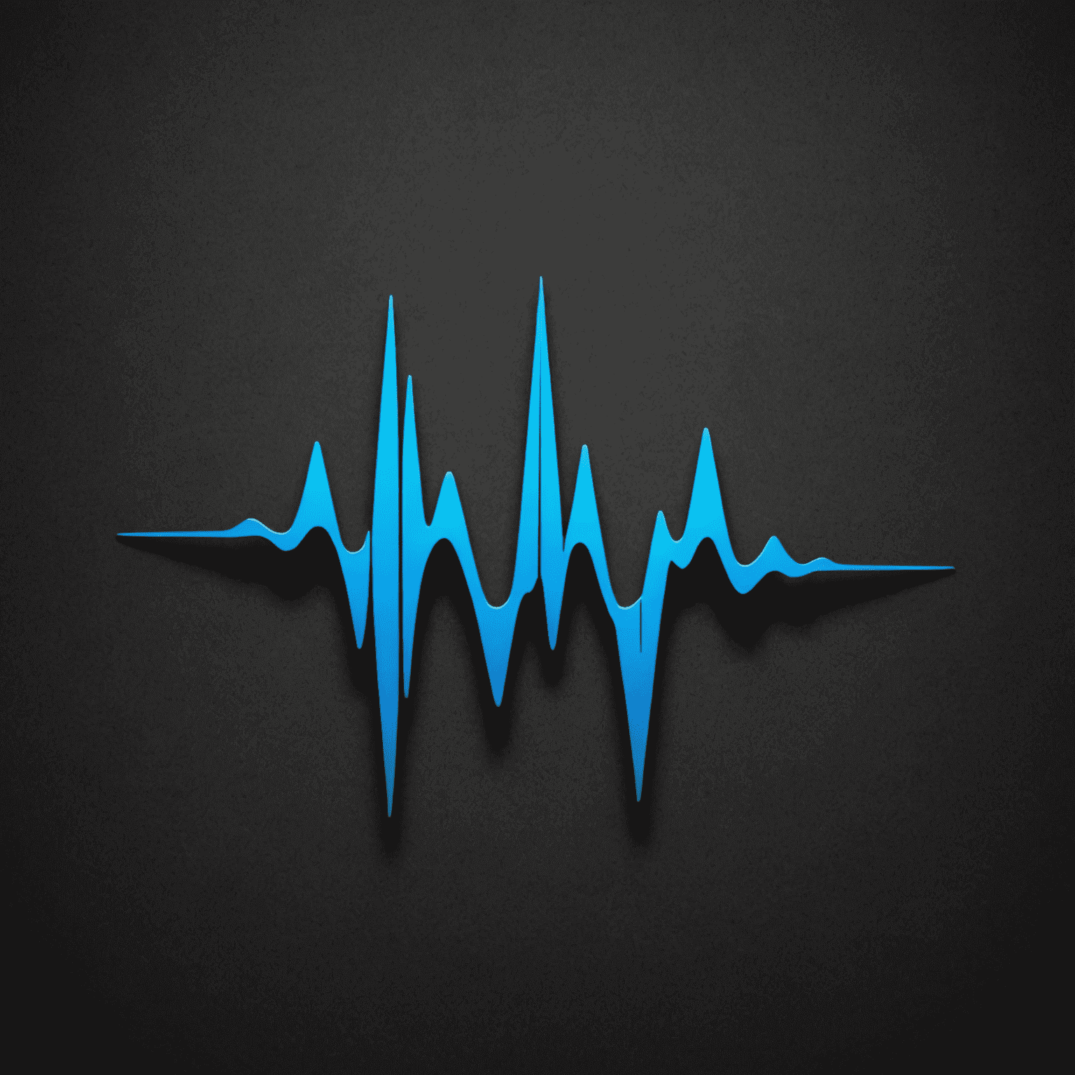 volaudacity logo - a stylized waveform in electric blue on a deep charcoal background