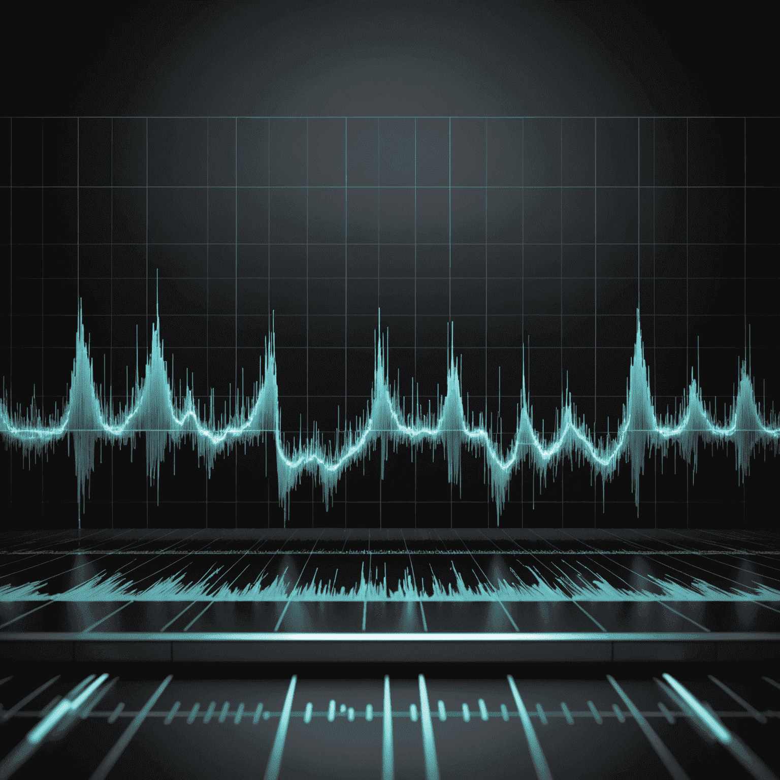 Dynamic audio waveform visualization representing post-production process